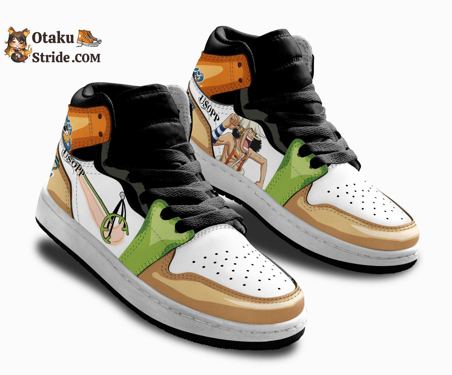 Custom One Piece Anime Usopp Kids Sneakers – Fun and Stylish Footwear