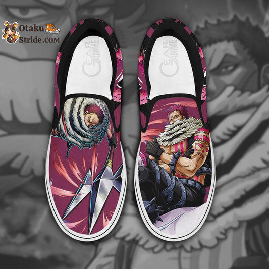 Custom One Piece Katakuri Anime Slip On Sneakers – Unique Printed Footwear