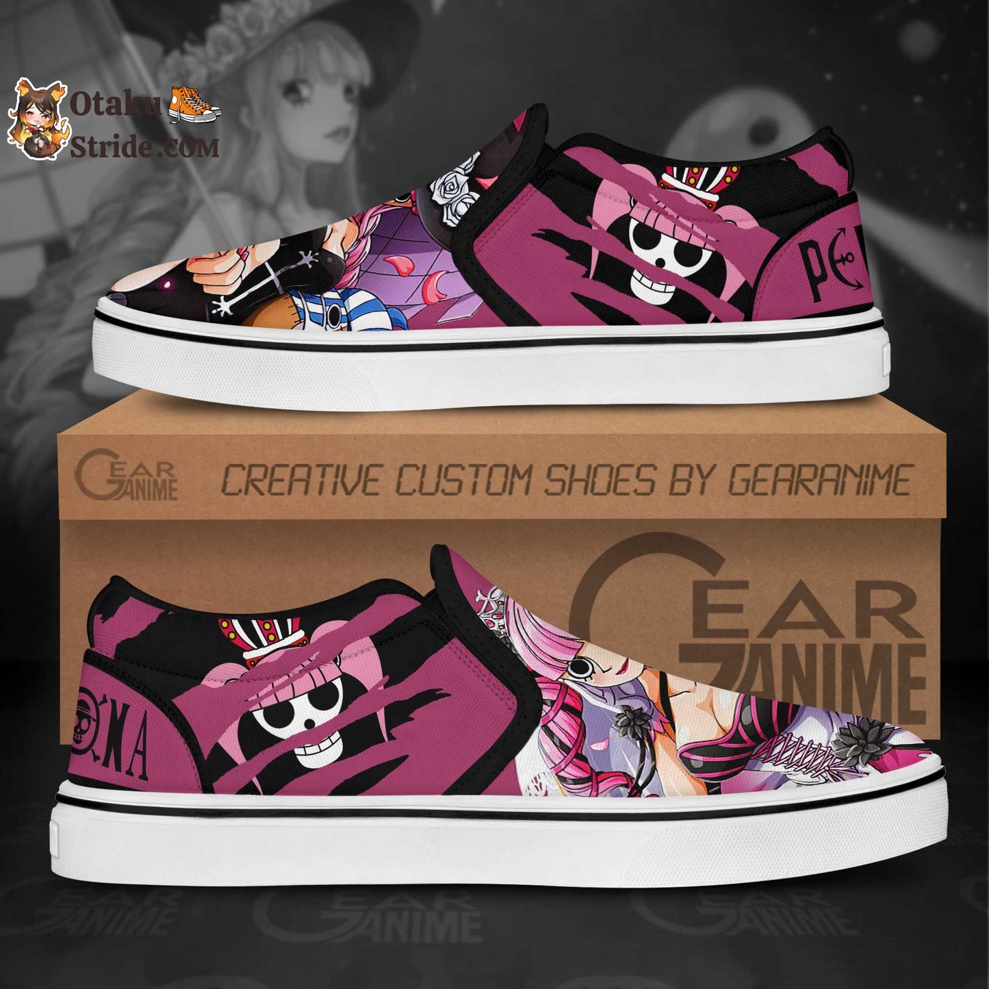 Custom One Piece Perona Anime Slip On Sneakers – Unique Printed Footwear