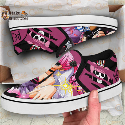 Custom One Piece Perona Anime Slip On Sneakers – Unique Printed Footwear