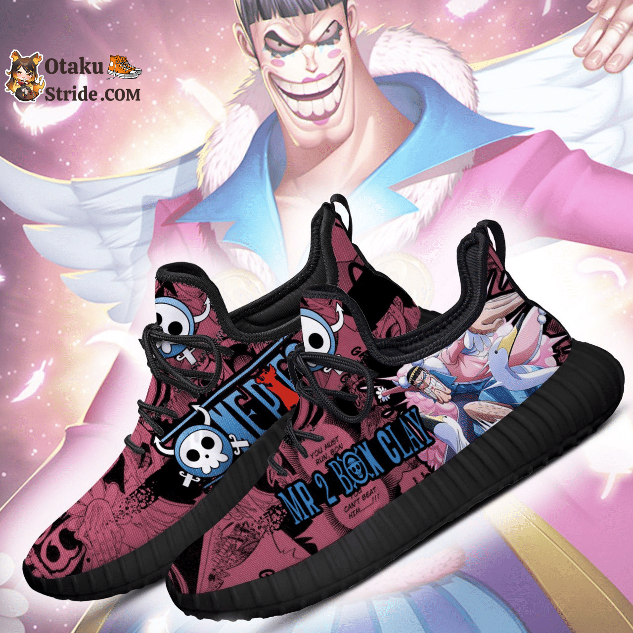 Custom Printed Mr 2 Bon Clay Reze Anime Shoes – One Piece Fan Gift Idea TT04