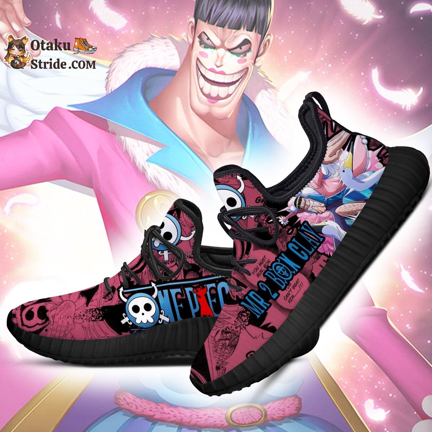 Custom Printed Mr 2 Bon Clay Reze Anime Shoes – One Piece Fan Gift Idea TT04