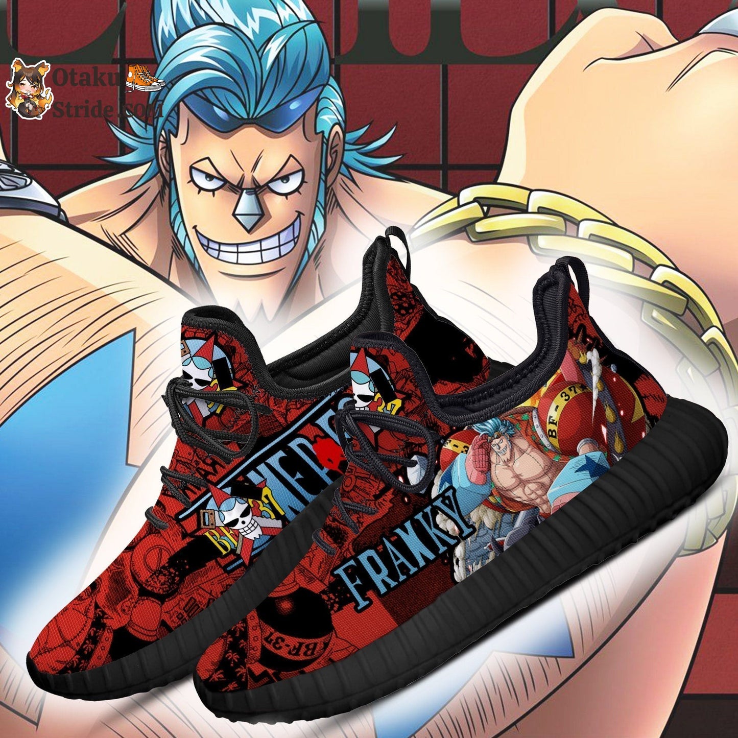 Custom Printed One Piece Anime Shoes – Franky Reze Design – Perfect Fan Gift Idea