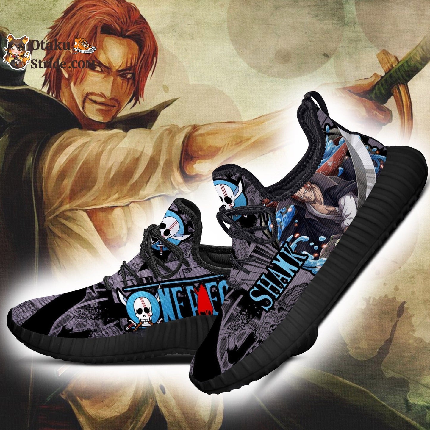 Custom Printed Red Hair Shanks Reze Anime Shoes – One Piece Fan Gift Idea