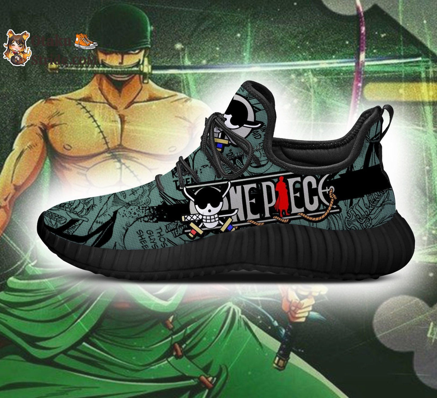 Custom Printed Roronoa Zoro Anime Shoes – Perfect Fan Gift Idea