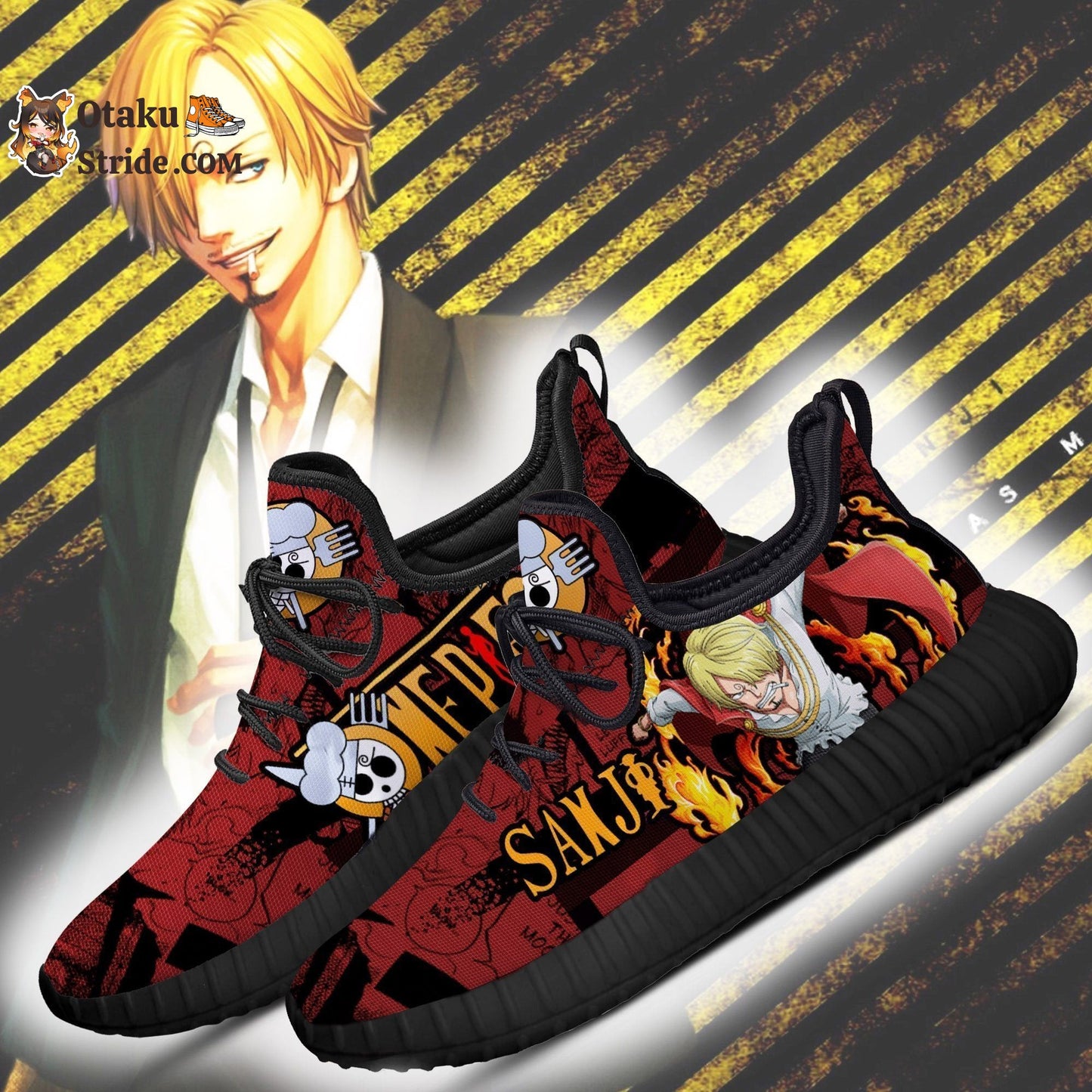 Custom Printed Sanji Reze Shoes – One Piece Anime Fan Gift Idea – TT04