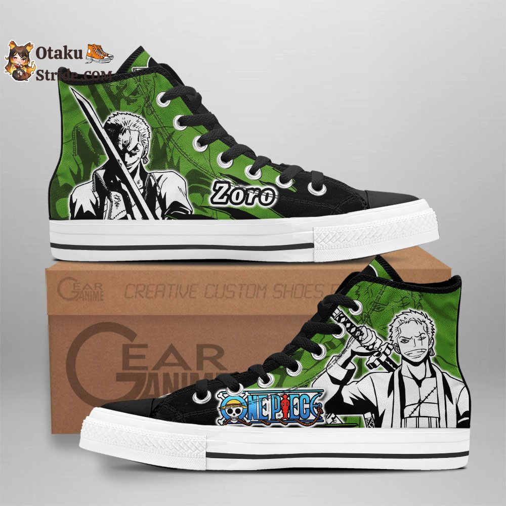 Custom Roronoa Zoro Anime High Top Sneakers – One Piece Manga Mix