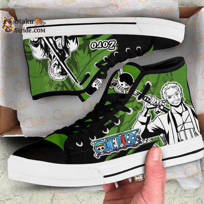 Custom Roronoa Zoro Anime High Top Sneakers – One Piece Manga Mix