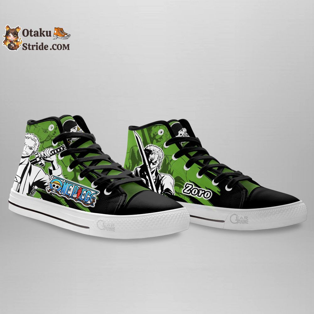 Custom Roronoa Zoro Anime High Top Sneakers – One Piece Manga Mix