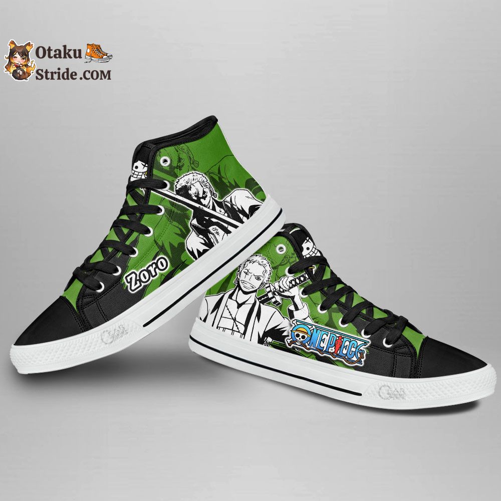 Custom Roronoa Zoro Anime High Top Sneakers – One Piece Manga Mix