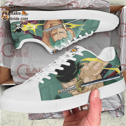 Custom Roronoa Zoro Anime Skate Shoes – One Piece Inspired Design