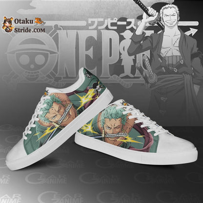 Custom Roronoa Zoro Anime Skate Shoes – One Piece Inspired Design