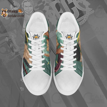 Custom Roronoa Zoro Anime Skate Shoes – One Piece Inspired Design