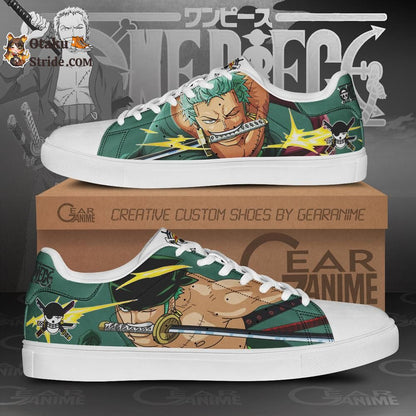 Custom Roronoa Zoro Anime Skate Shoes – One Piece Inspired Design