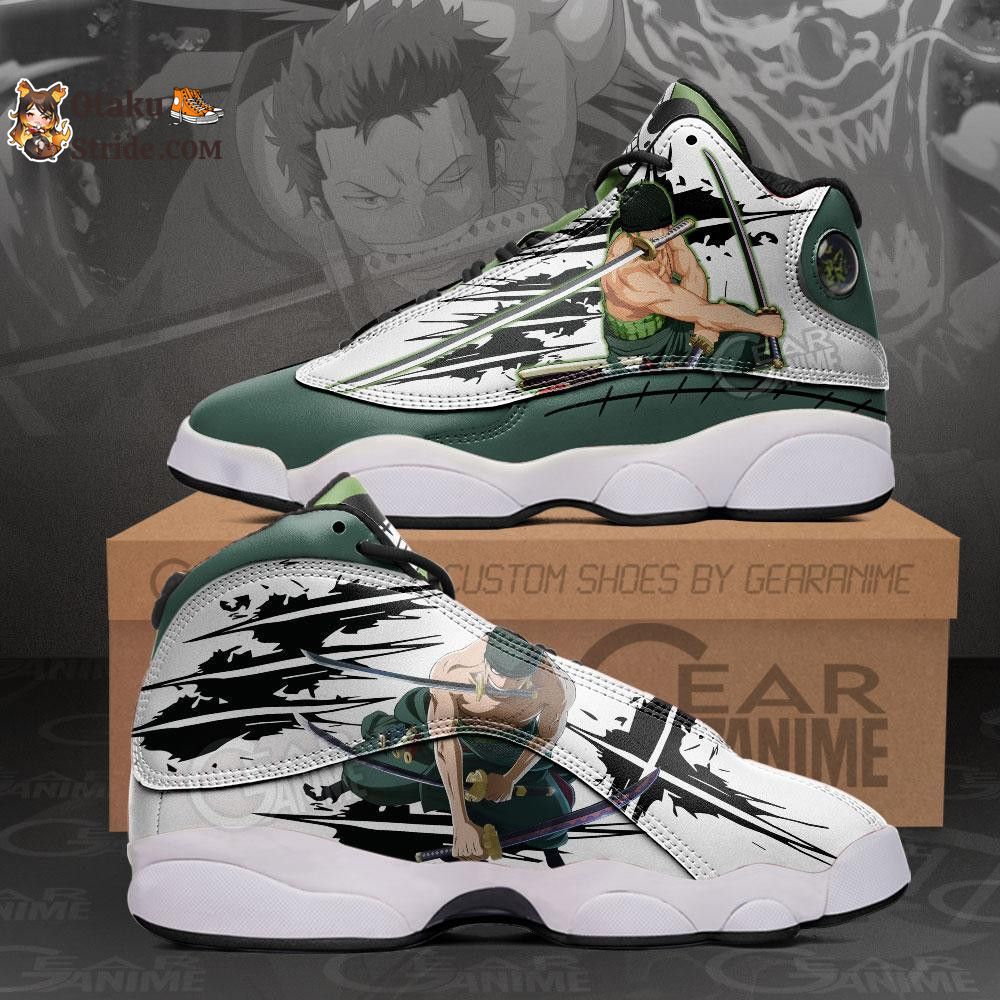 Custom Roronoa Zoro Anime Sneakers – One Piece Shoes for Fans
