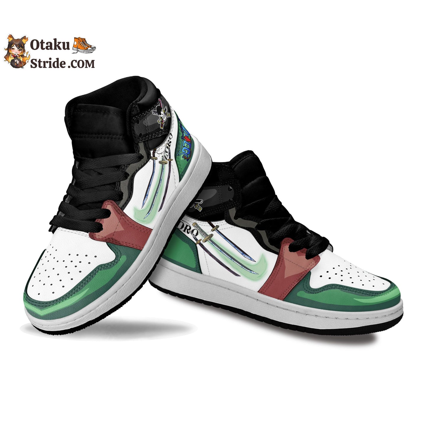 Custom Roronoa Zoro Anime Sneakers – One Piece Shoes