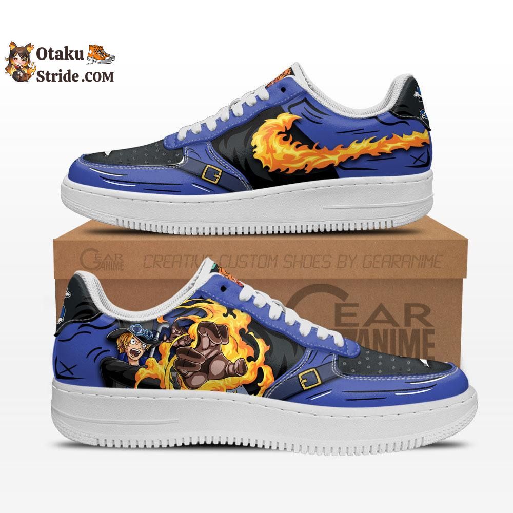 Custom Sabo Air Sneakers with Mera Mera One Piece Anime Design – Unique Anime Footwear