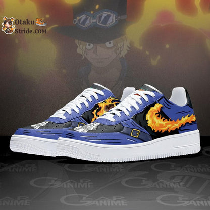 Custom Sabo Air Sneakers with Mera Mera One Piece Anime Design – Unique Anime Footwear