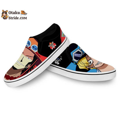 Custom Sabo and Portgas Ace Anime Slip On Sneakers – One Piece Shoes