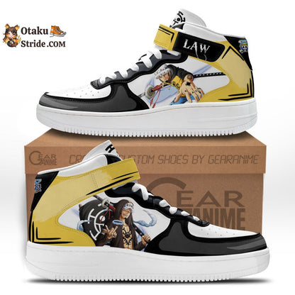 Custom Trafalgar Law Anime Sneakers – Air Mid One Piece Shoes