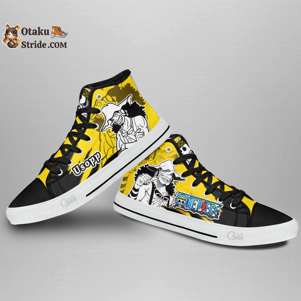 Custom Usopp High Top Anime Sneakers – One Piece Manga Mix Design