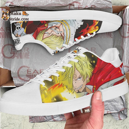 Custom Vinsmoke Sanji Anime Skate Shoes – One Piece Inspired Design