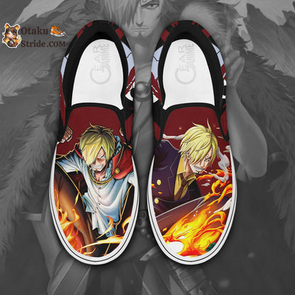 Custom Vinsmoke Sanji Slip On Sneakers – One Piece Anime Shoes