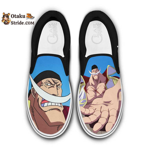 Custom Whitebeard Anime Slip On Sneakers – One Piece Shoes for Fans