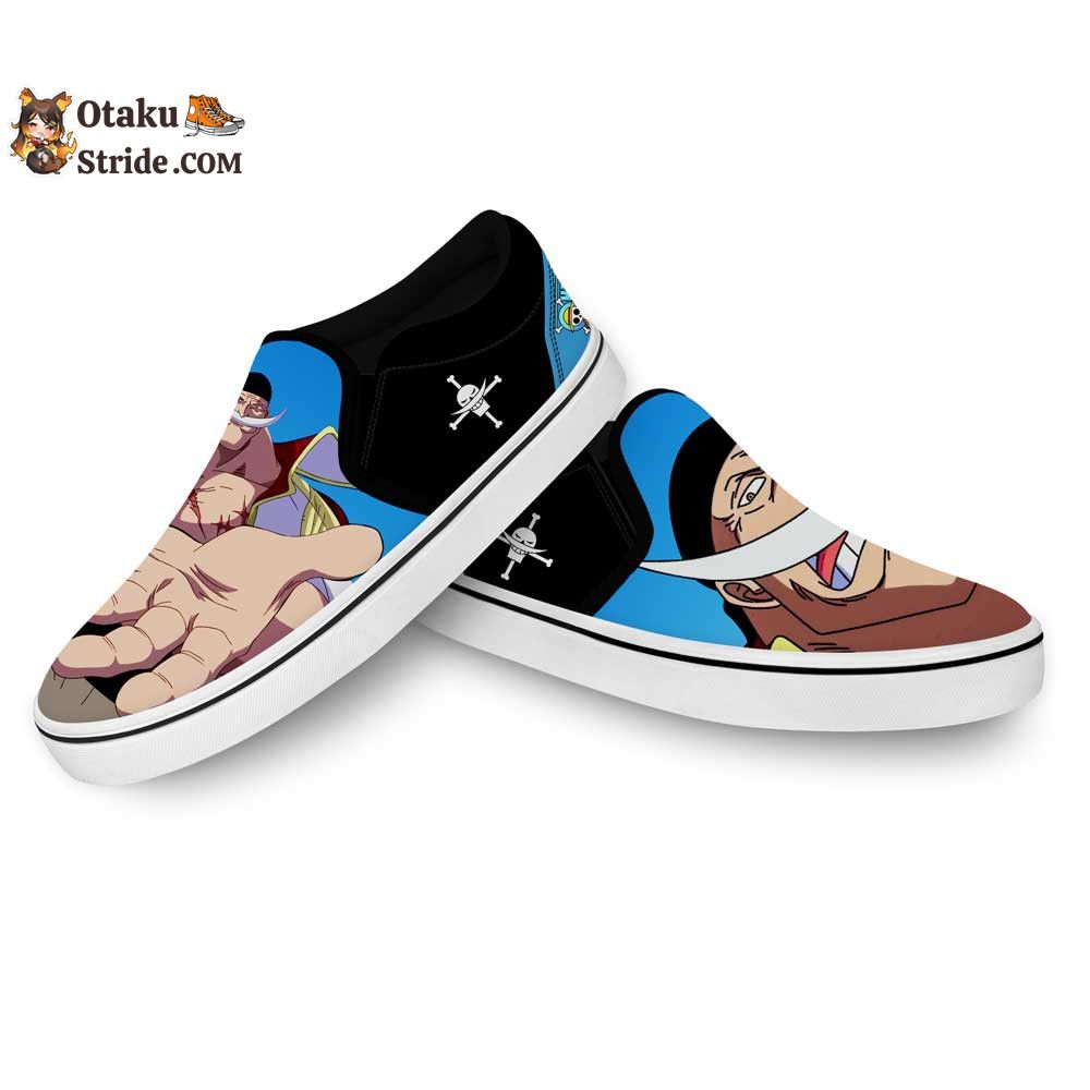 Custom Whitebeard Anime Slip On Sneakers – One Piece Shoes for Fans