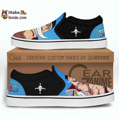 Custom Whitebeard Anime Slip On Sneakers – One Piece Shoes for Fans