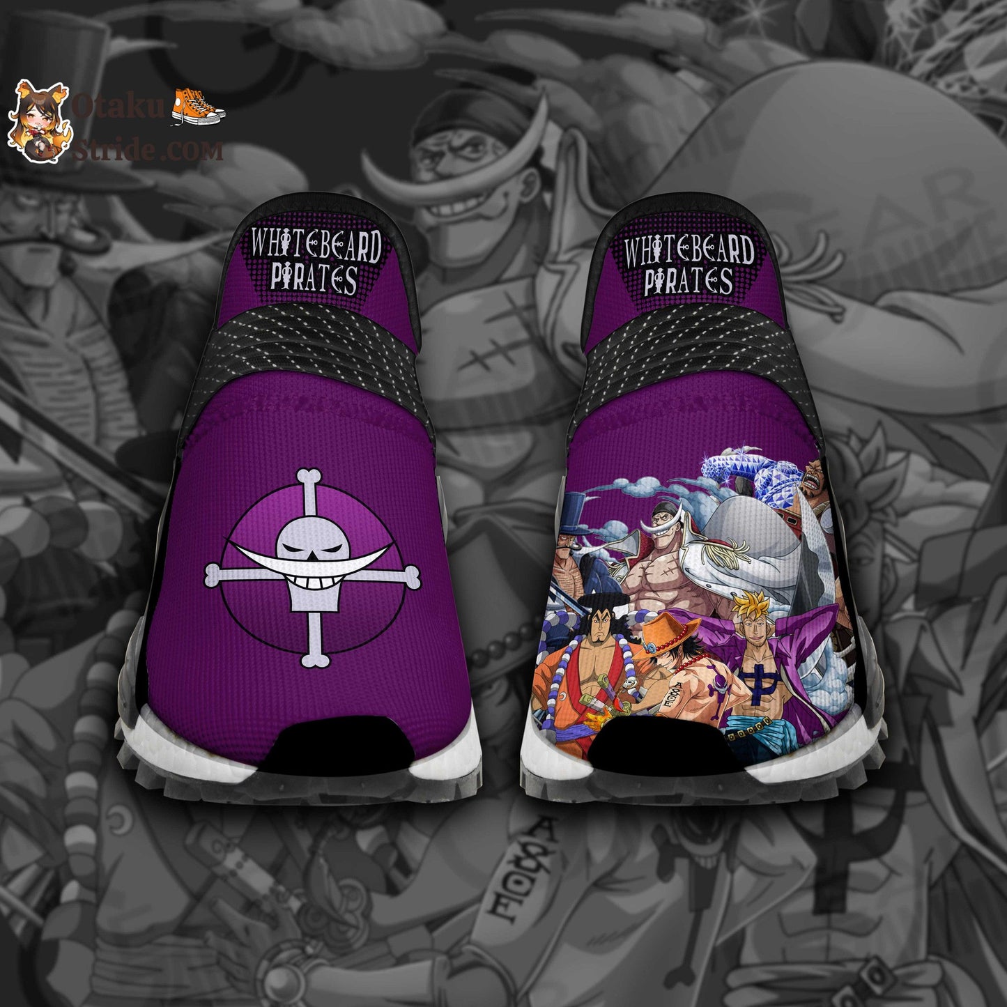 Custom Whitebeard Pirates Anime Shoes – One Piece Inspired Design