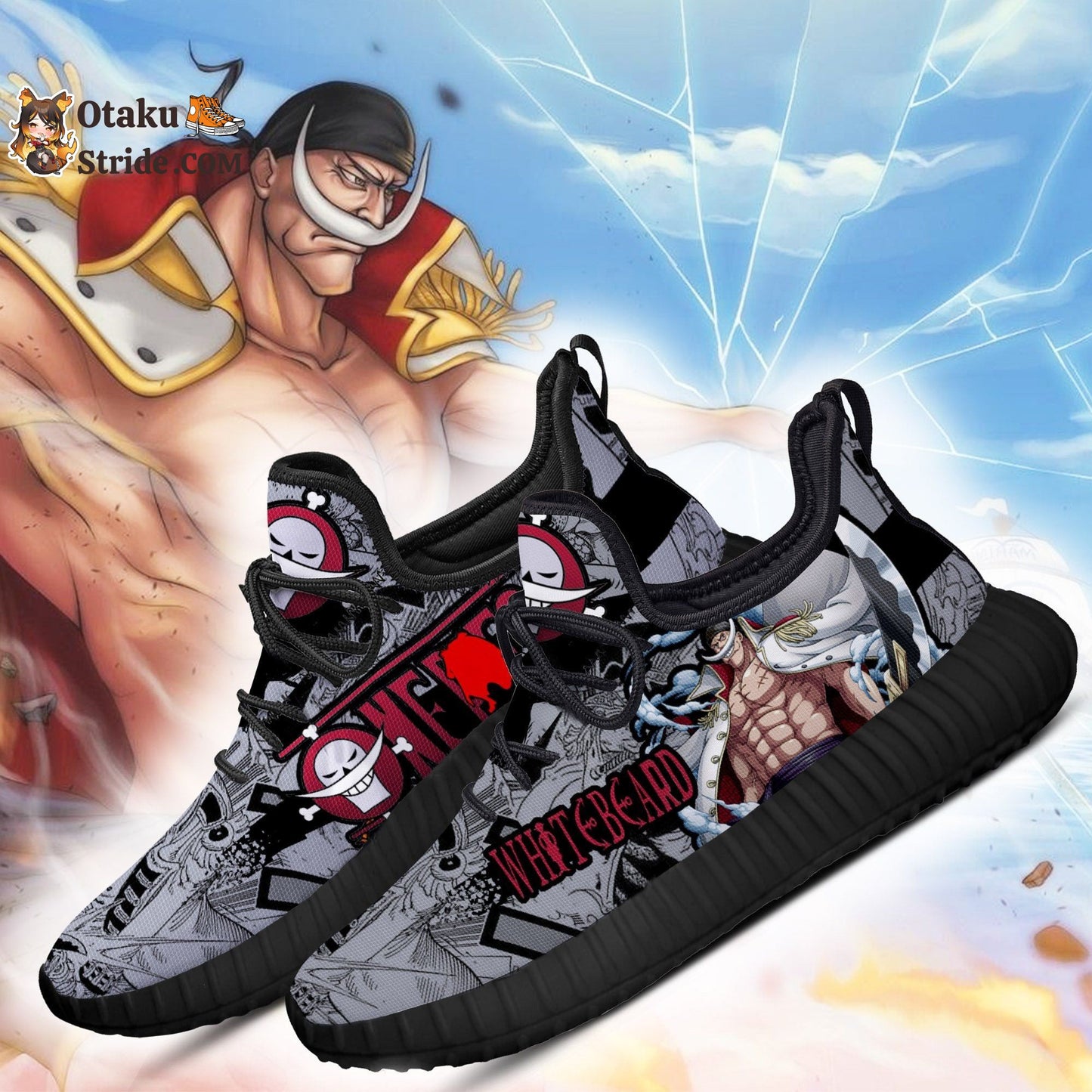 Custom WhiteBeard Reze Anime Shoes – One Piece Fan Gift Idea – Unique Printed Footwear TT04