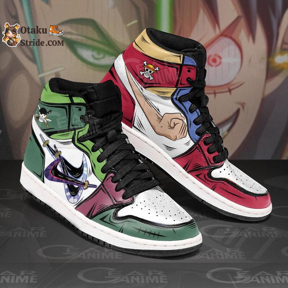 Custom Zoro and Luffy Anime Sneakers – One Piece Shoes for Fans