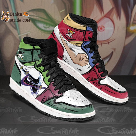 Custom Zoro and Luffy Anime Sneakers – One Piece Shoes for Fans