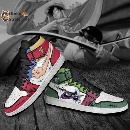 Custom Zoro and Luffy Anime Sneakers – One Piece Shoes for Fans