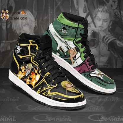 Custom Zoro and Sanji Anime Sneakers – One Piece Shoes for Friends