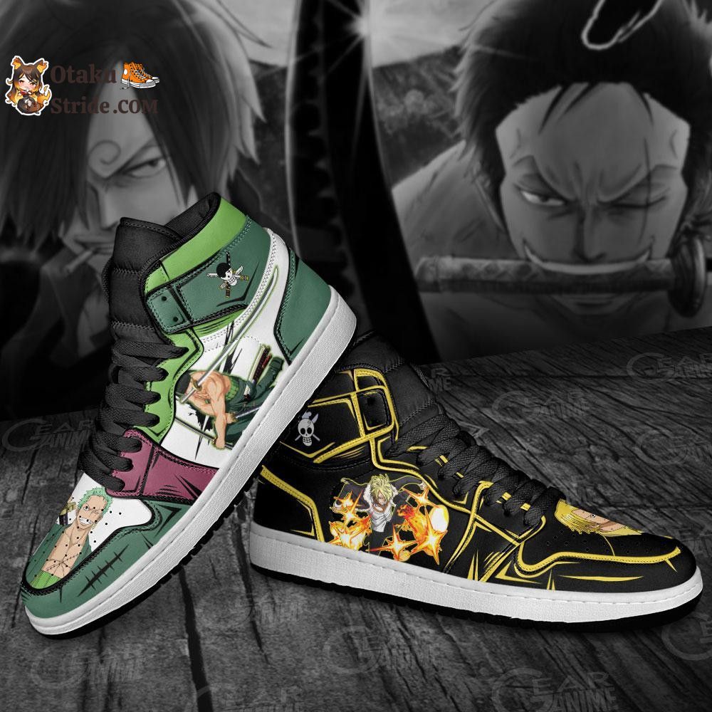 Custom Zoro and Sanji Anime Sneakers – One Piece Shoes for Friends