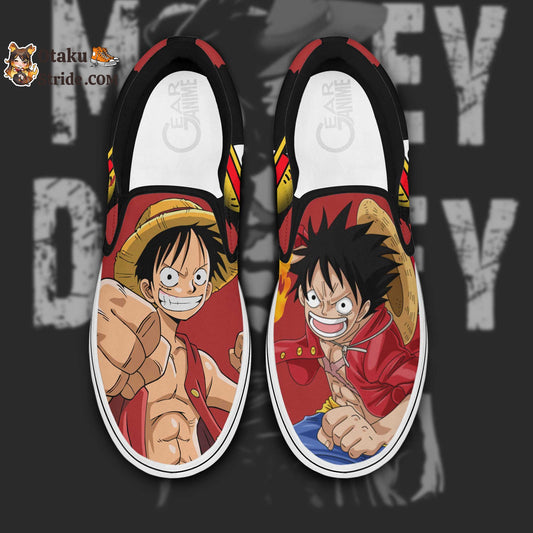 Monkey D Luffy One Piece Anime Slip On Sneakers Custom Printed Shoes
