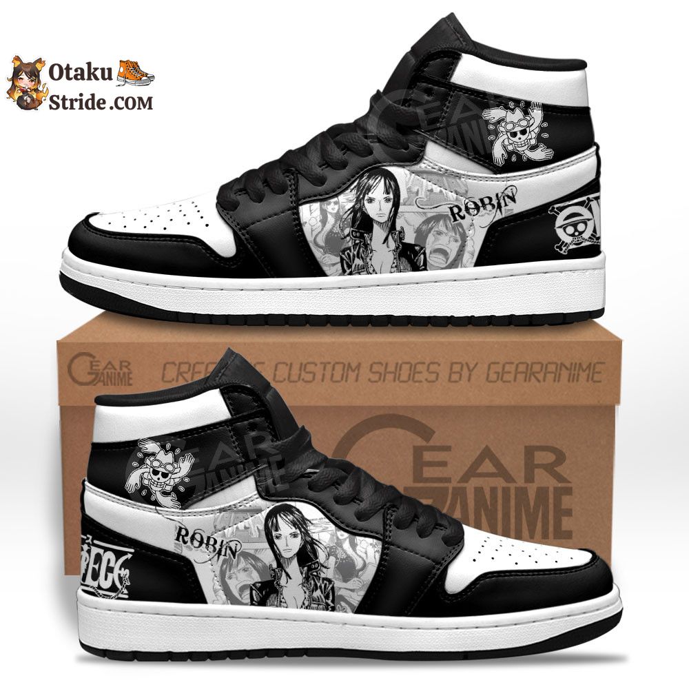 Nico Robin Custom Anime Sneakers – One Piece Manga Style Shoes