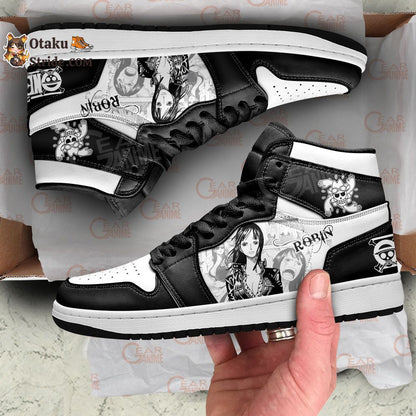 Nico Robin Custom Anime Sneakers – One Piece Manga Style Shoes