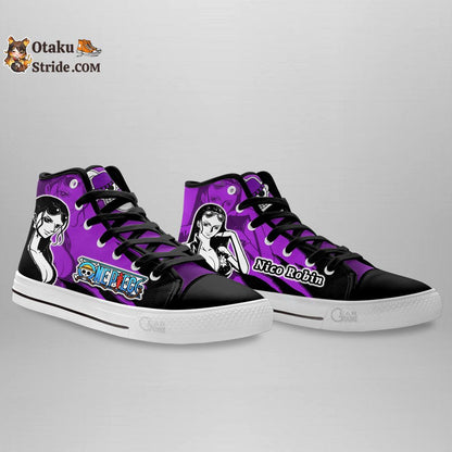 Nico Robin High Top Anime Sneakers – Custom Printed One Piece Manga Footwear