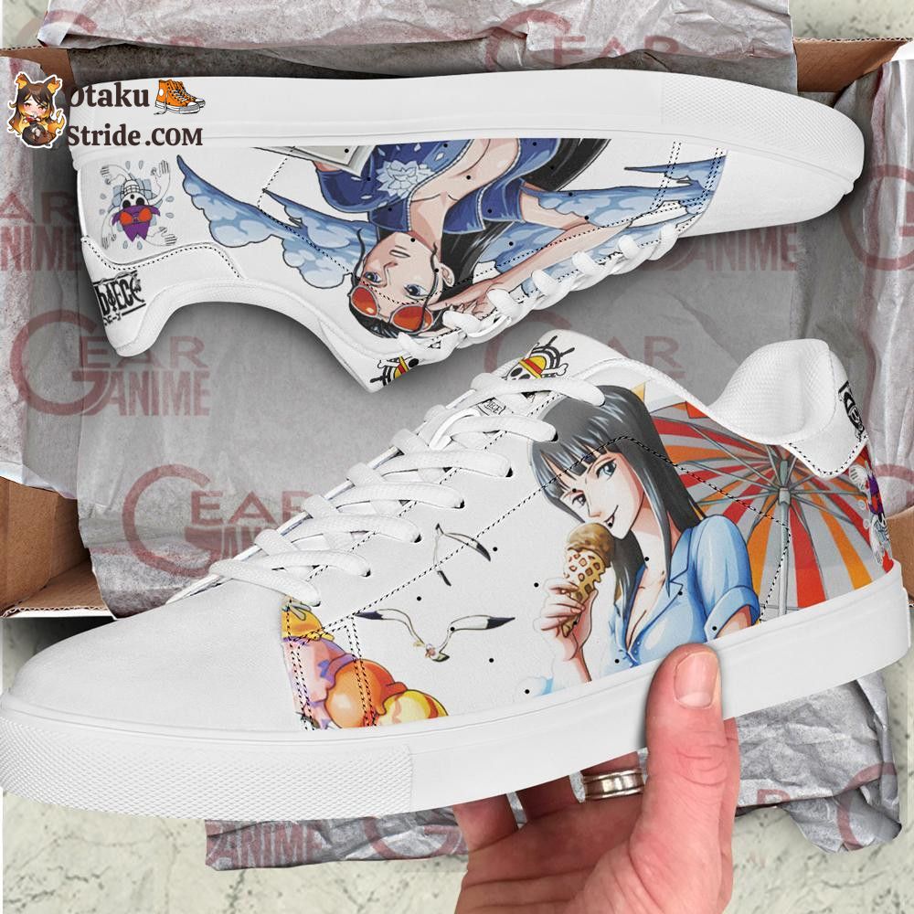 Nico Robin One Piece Anime Custom Skate Shoes – Unique Printed Footwear