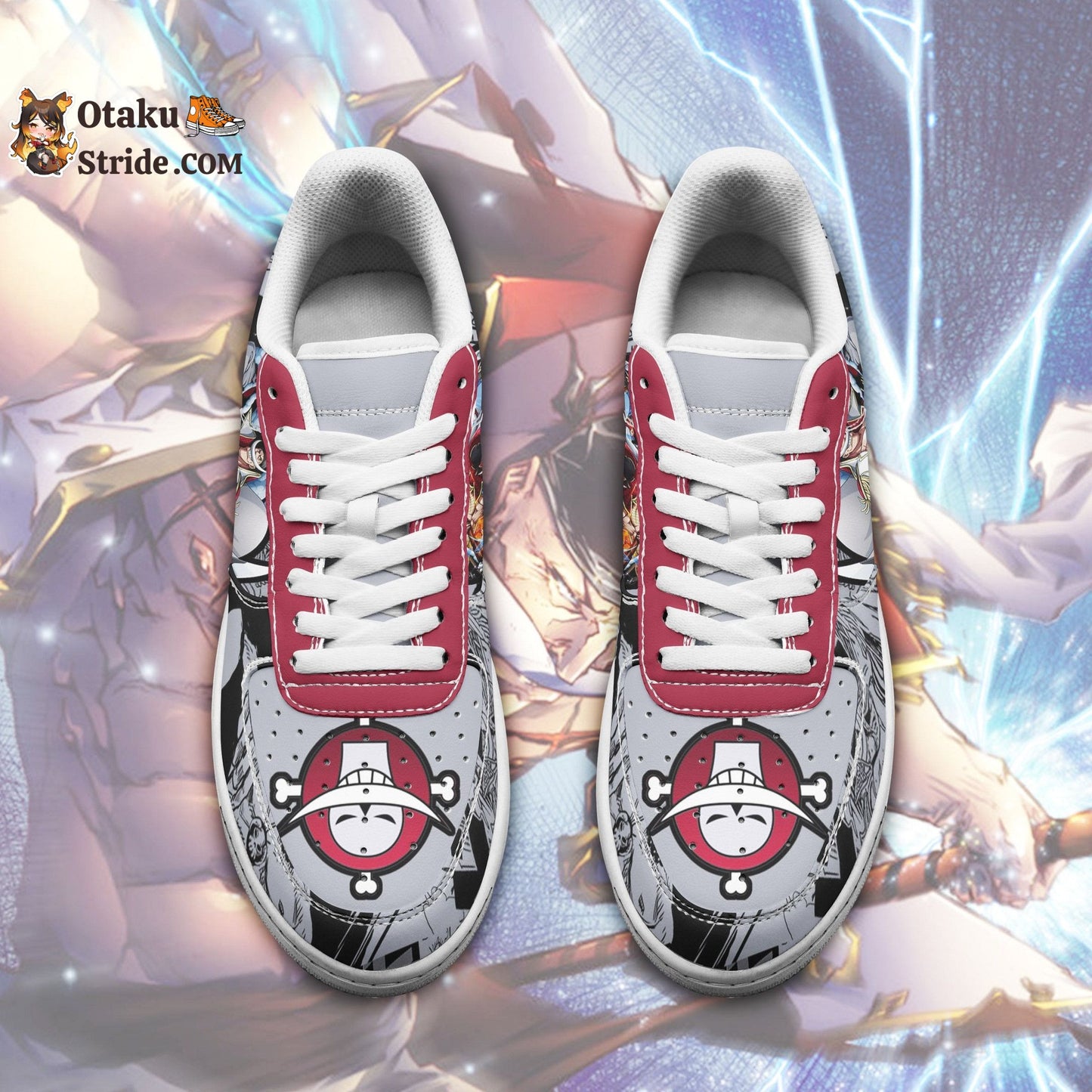 One Piece Whitebeard Anime Sneakers – Custom Printed Footwear for Fans TT06