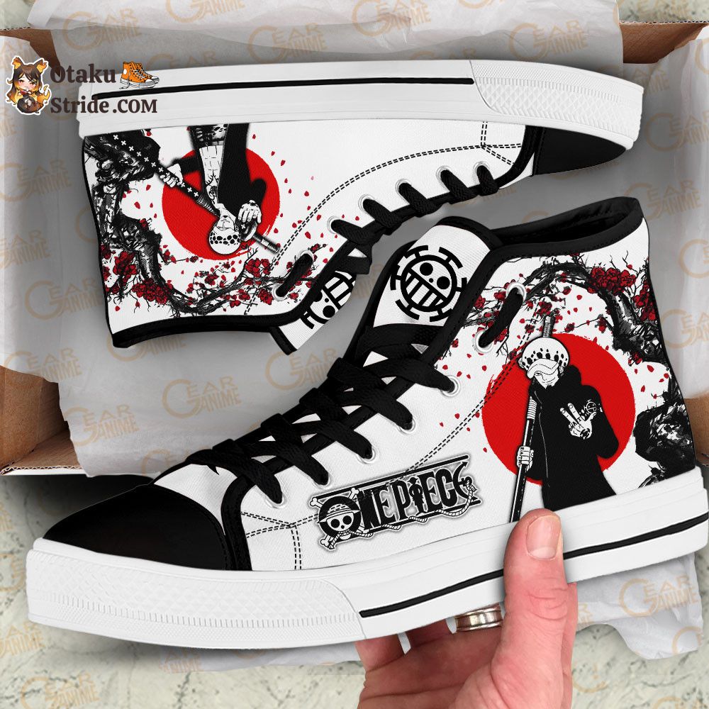 Trafalgar Law Anime High Top Sneakers – Custom Printed One Piece Footwear