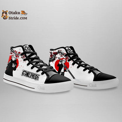 Trafalgar Law Anime High Top Sneakers – Custom Printed One Piece Footwear