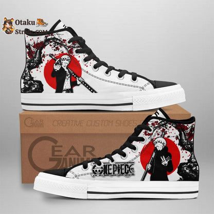 Trafalgar Law Anime High Top Sneakers – Custom Printed One Piece Footwear