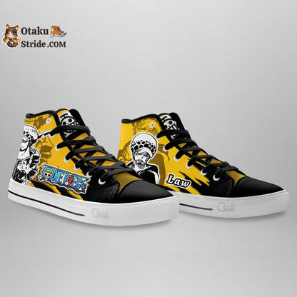 Trafalgar Law High Top Anime Sneakers – Custom Printed One Piece Manga Shoes