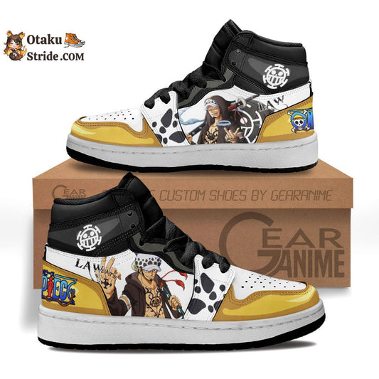 Trafalgar Law Kids Sneakers – One Piece Anime Shoes – Custom Printed Footwear
