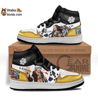 Trafalgar Law Kids Sneakers – One Piece Anime Shoes – Custom Printed Footwear