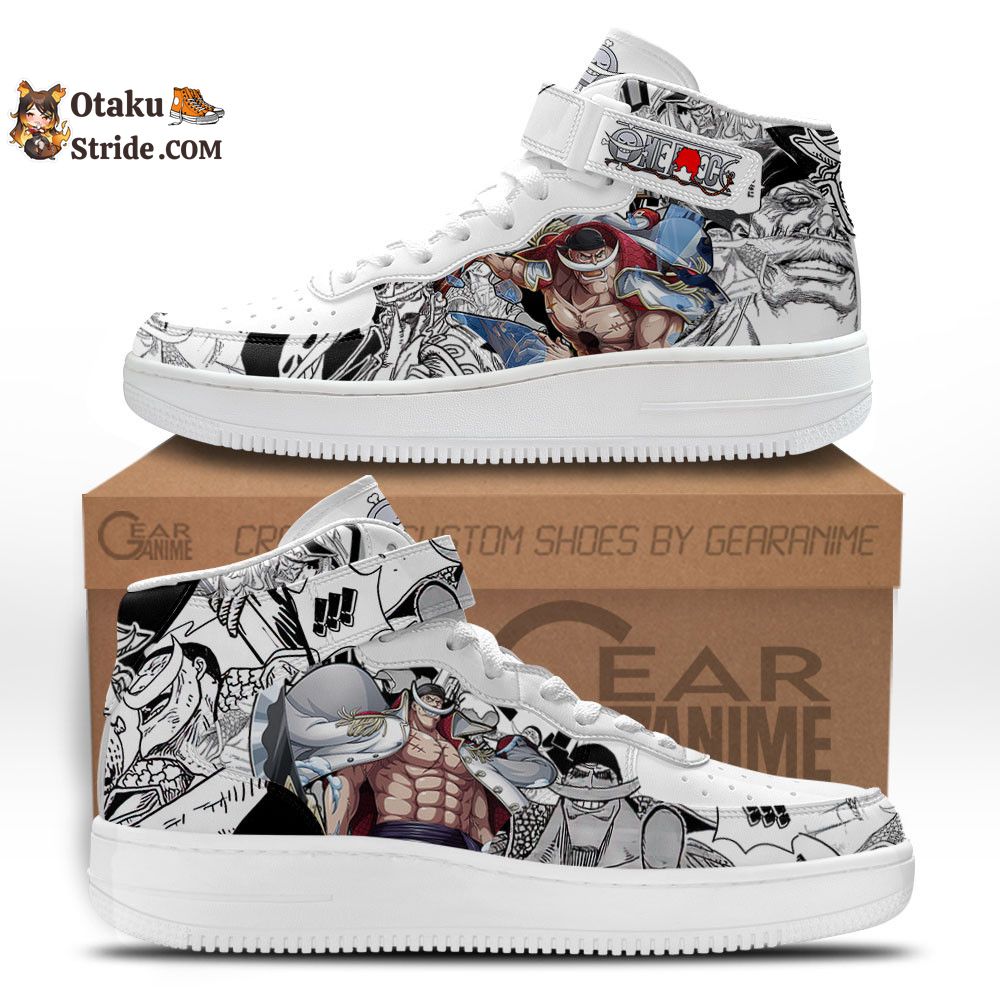 Whitebeard Sneakers Air Mid One Piece Custom Anime Shoes Mix Manga